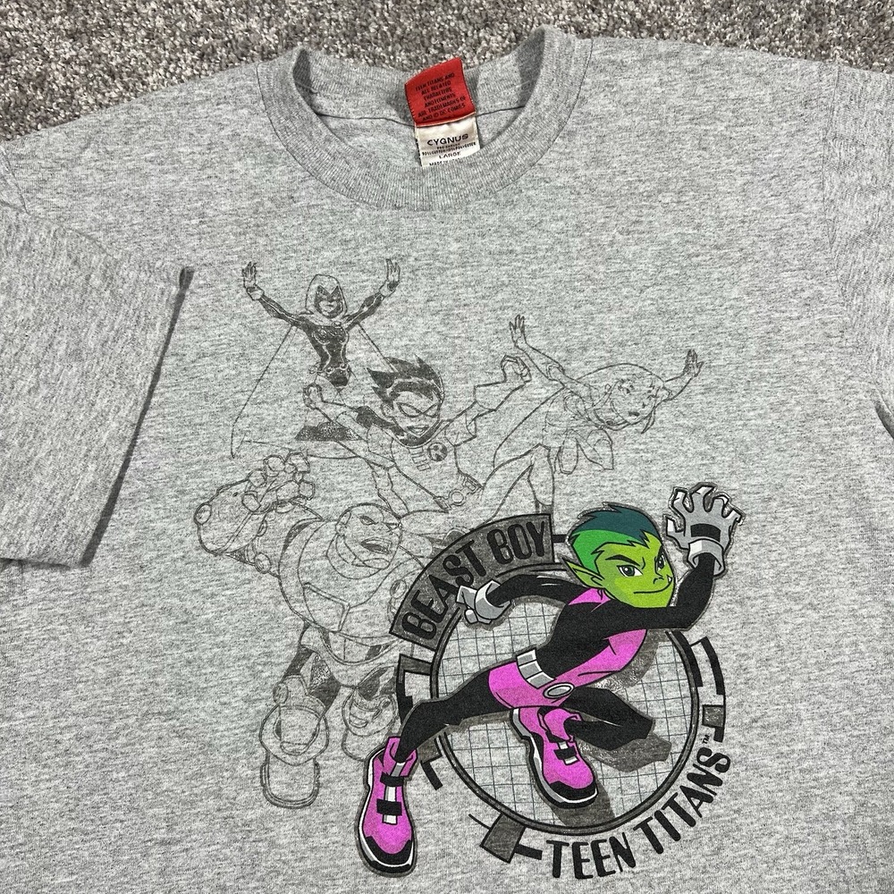 Vintage Y2K Teen Titans DC Comic Cartoon Network T-Shirt Small Rare Beast Boy